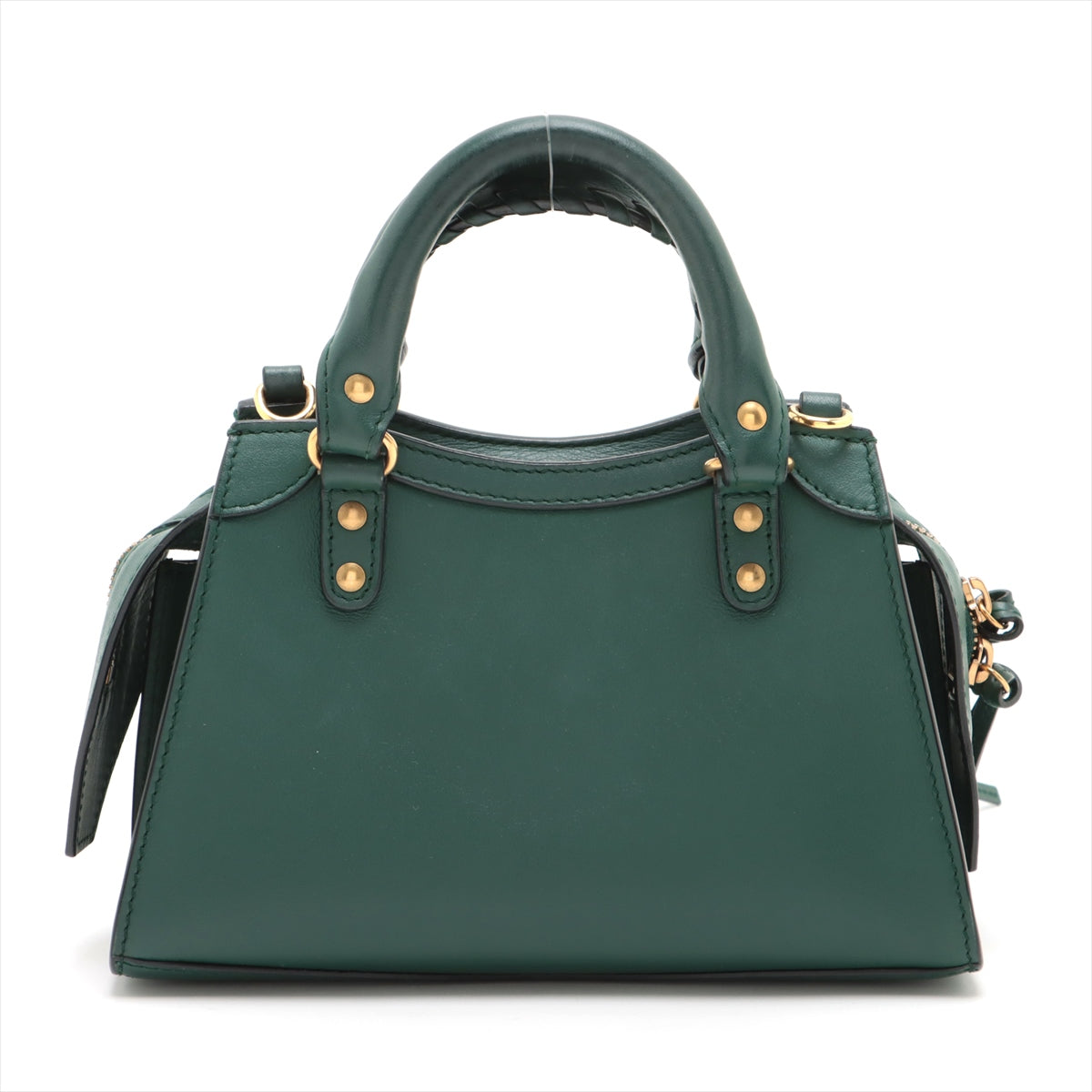 Balenciaga Mini Neoclassical City Leather 2WAY Handbag Dark Green 638524