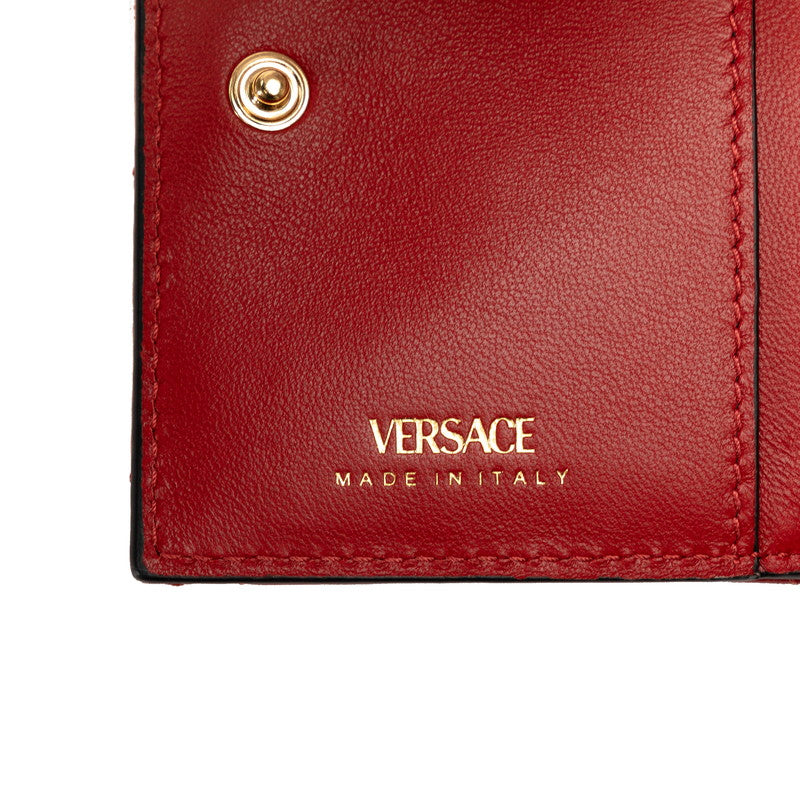 Versace Double Fed Wallet Compact Wallet Leather Gold Leather  Versace Luxury