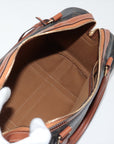 Celine Macadam Mini Boston Handbag 2WAY PVC x Leather Brown