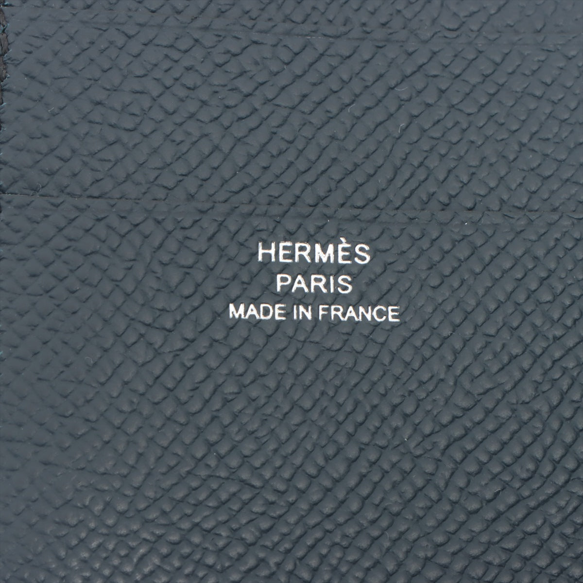 Hermes  Compact Epsom Compact Wallet Navy Silver