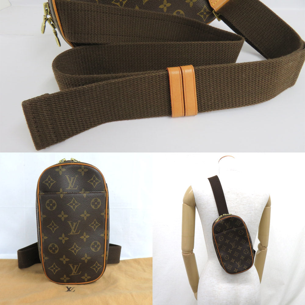 Louis Vuitton M51870 Monogram Body Bag Waistern Shoulder Brown Leather