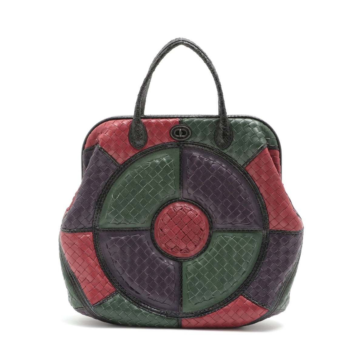 Bottega Veneta Intrecciato Leather  Pearson Handbag Multi-Color