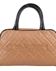 Chanel * 2001-2003 Bowling Bag 27 Pink Beige Caviar