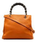 Gucci Bamboo per Small Handbag Shoulder Bag 2WAY 336032 Orange Leather  Gucci