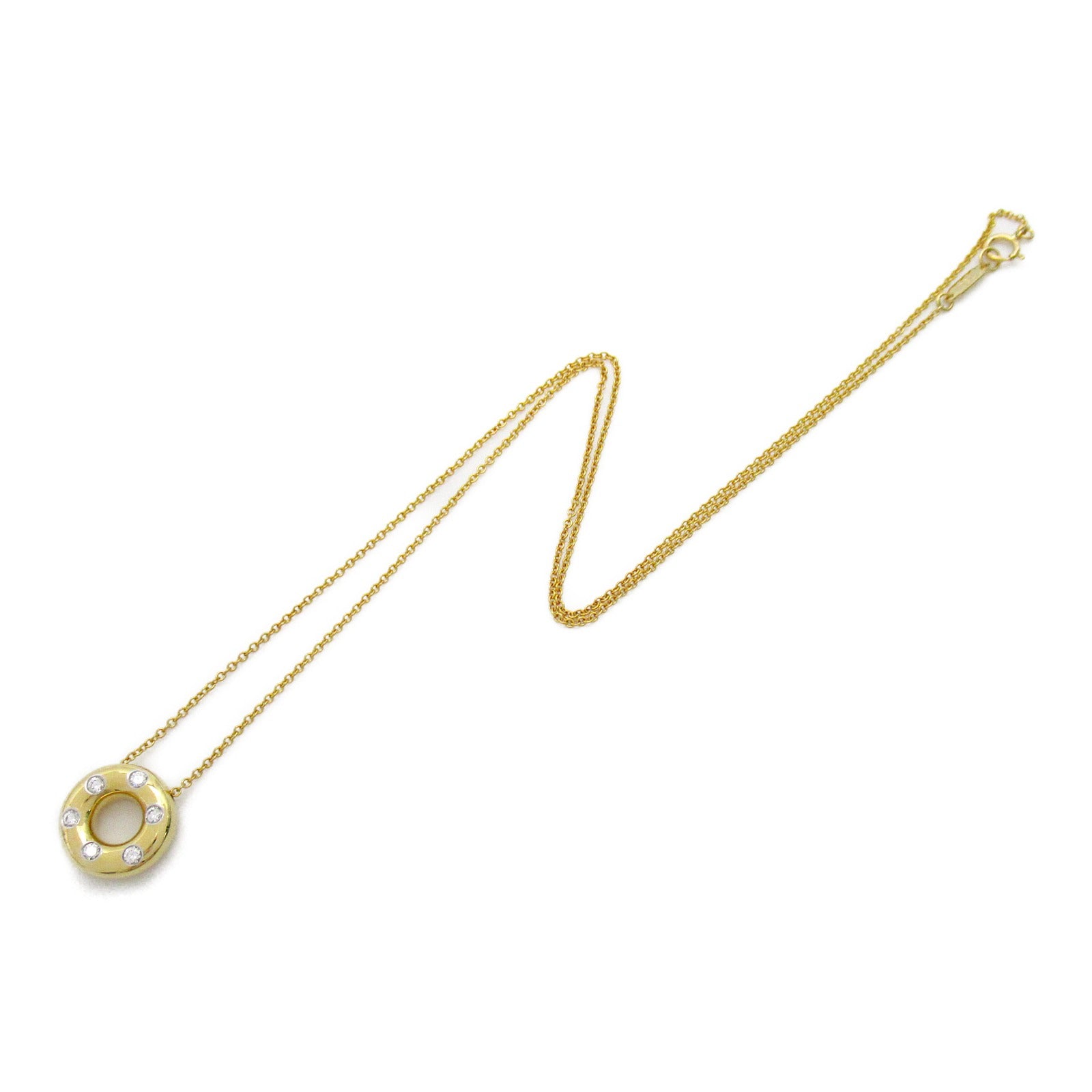 Tiffany TIFFANY&CO Dots Circle Necklace Collar Jewelry Pt950 Platinum K18 (Yellow G) Diamond  Clearance