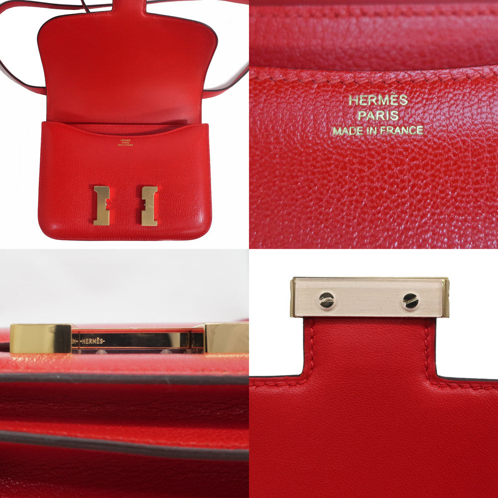 Hermes Constance 3 18 Mini Micro Shelving Rojo G  B Shelving Red Red Red Red Red Red Shelving Bag