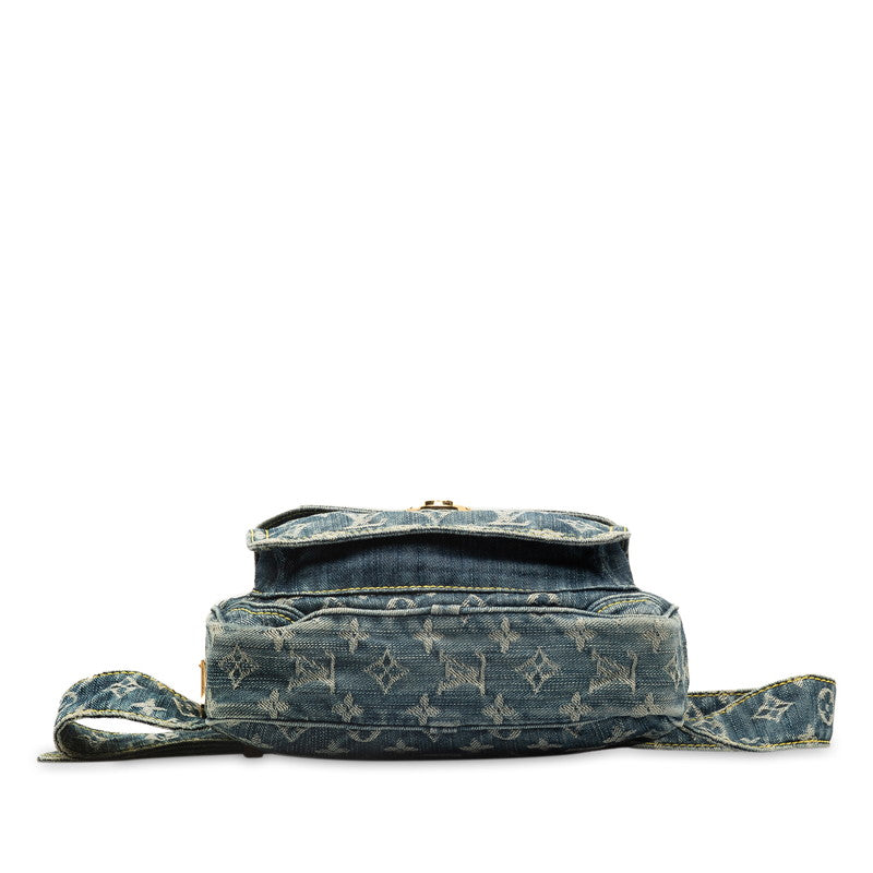Louis Vuitton Monogram Denim Pouch Indigo Body Bag Waist Bag M95347 Blue Denim Leather  Louis Vuitton