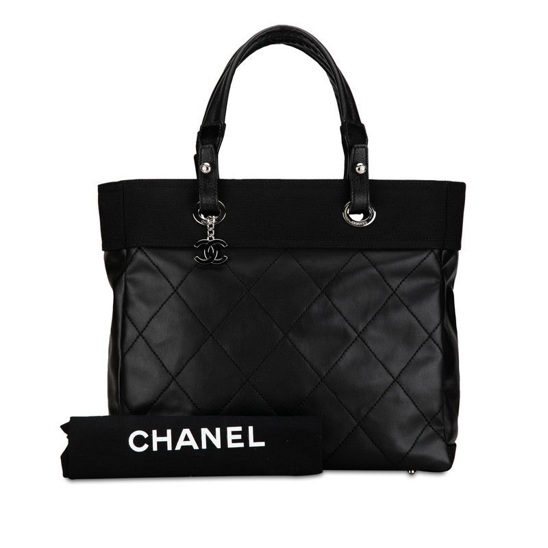 CHANEL COCOMARK PARIBIARITZ Tote MM Handbag Tote A34209 Black PVC canvas LADY CHANEL