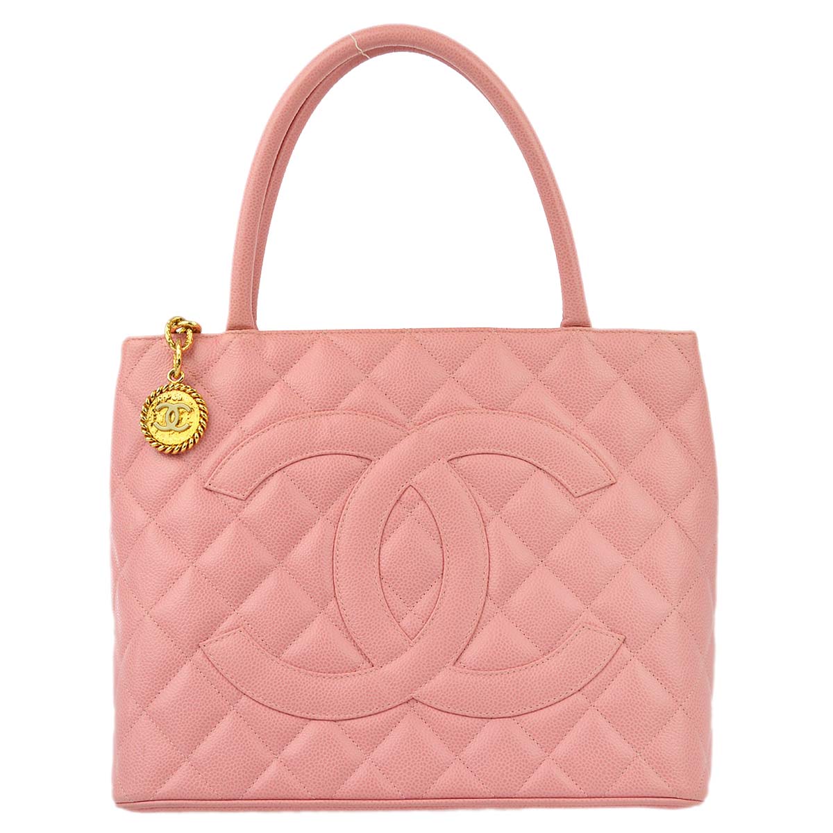 Chanel Pink Caviar Medallion Tote Handbag