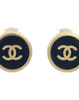 Chanel Black Button Earrings Clip-On 00A