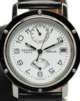 Hermes Clipperer Doubletour    CL5.710 Automatic Rolling White  Dial Stainless Steel Leather Men Hermes