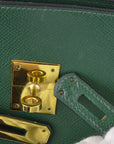 Hermes 1990 Green Courchevel Kelly Sport GM Shoulder Bag