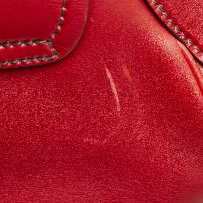 Prada logo one-shoulder bag BR3021 red brown leather ladies PRADA