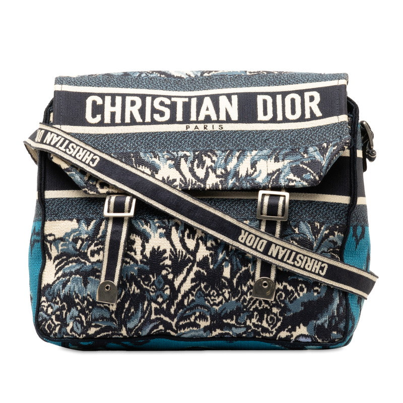 Dior Dior Camp  Shoulder Bag Blue Multicolor Canvas  Dior