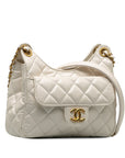 Chanel Matrases Coco  Chain Shoulder Bag White Leather  Chanel