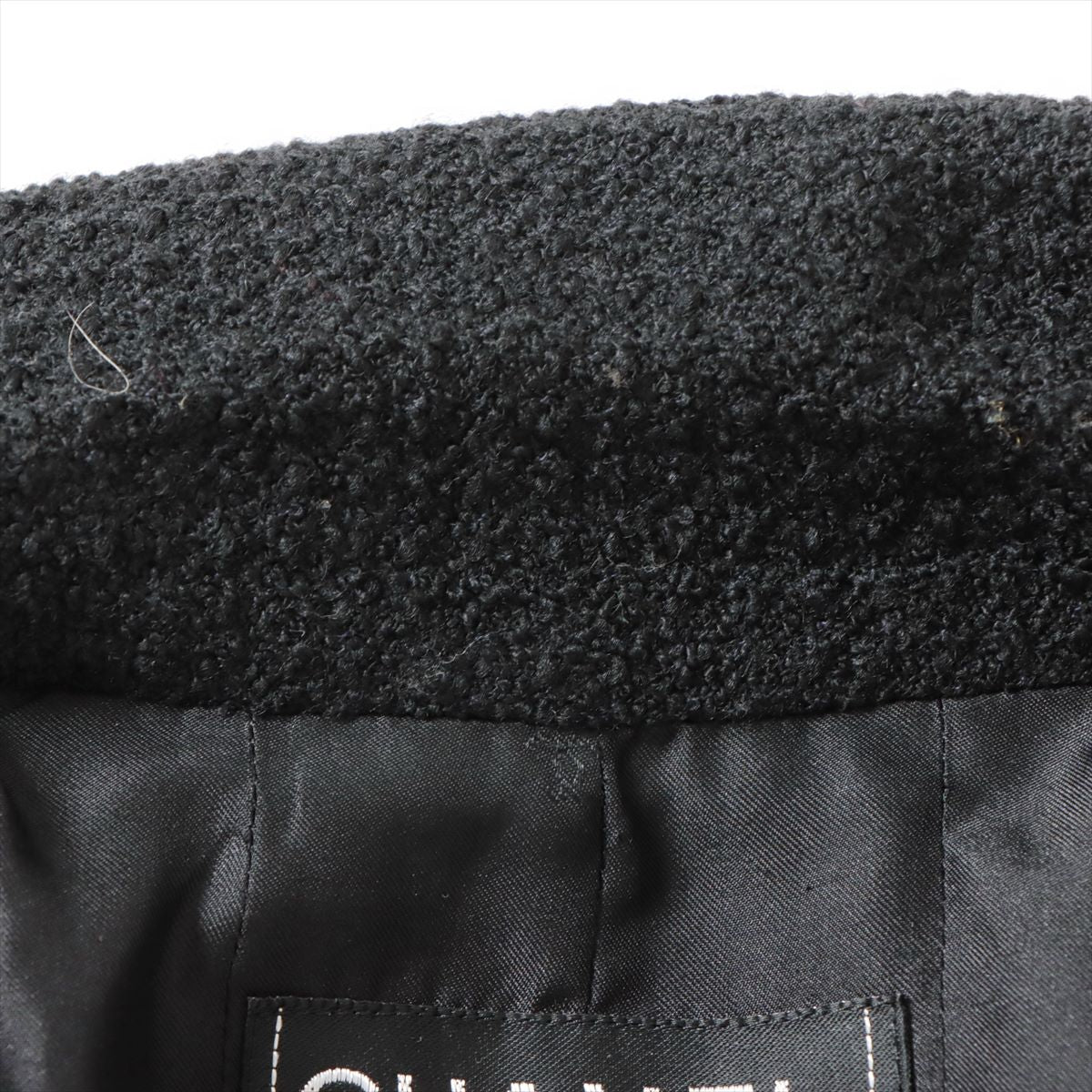 Chanel Coconut Button 95A Wool  Nylon Jacket 38  Black P05747V04386 Twid Logo Stitching