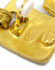Chanel Filigree Gripoix Dangle Earrings Clip-On Gold 94A