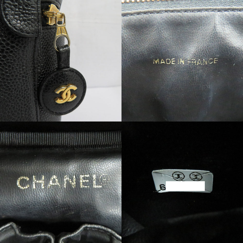 Chanel Vanity Bag A01998 Coco Black G  Caviar S Handbag