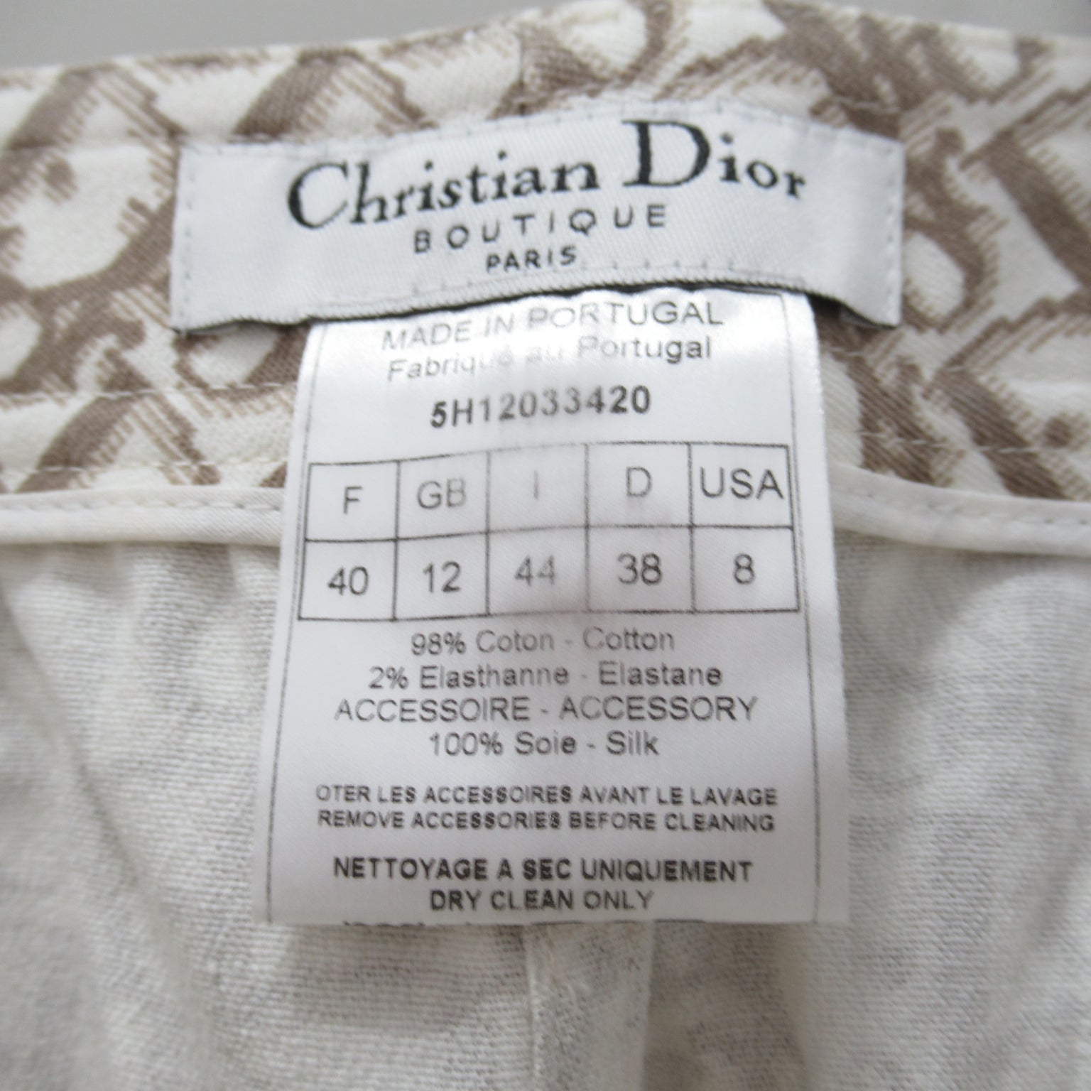 Dior  Clothing Bottoms Cotton  Beige 5H12033420