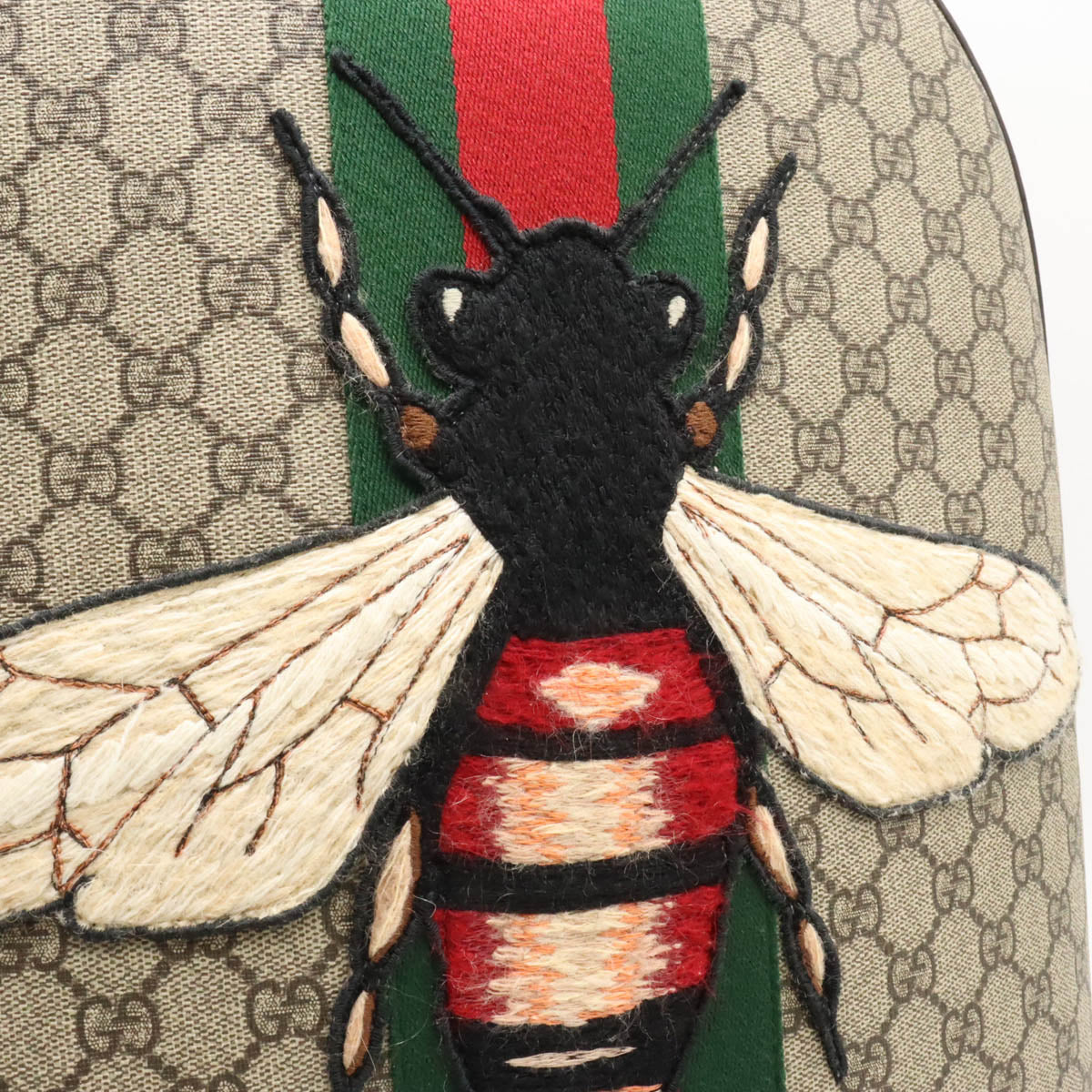 Gucci Gucci GG 春季動畫雙肩包背包 Bee Bee Bee PVC 皮革Carquibbean Dark Brown 442892 Blumin