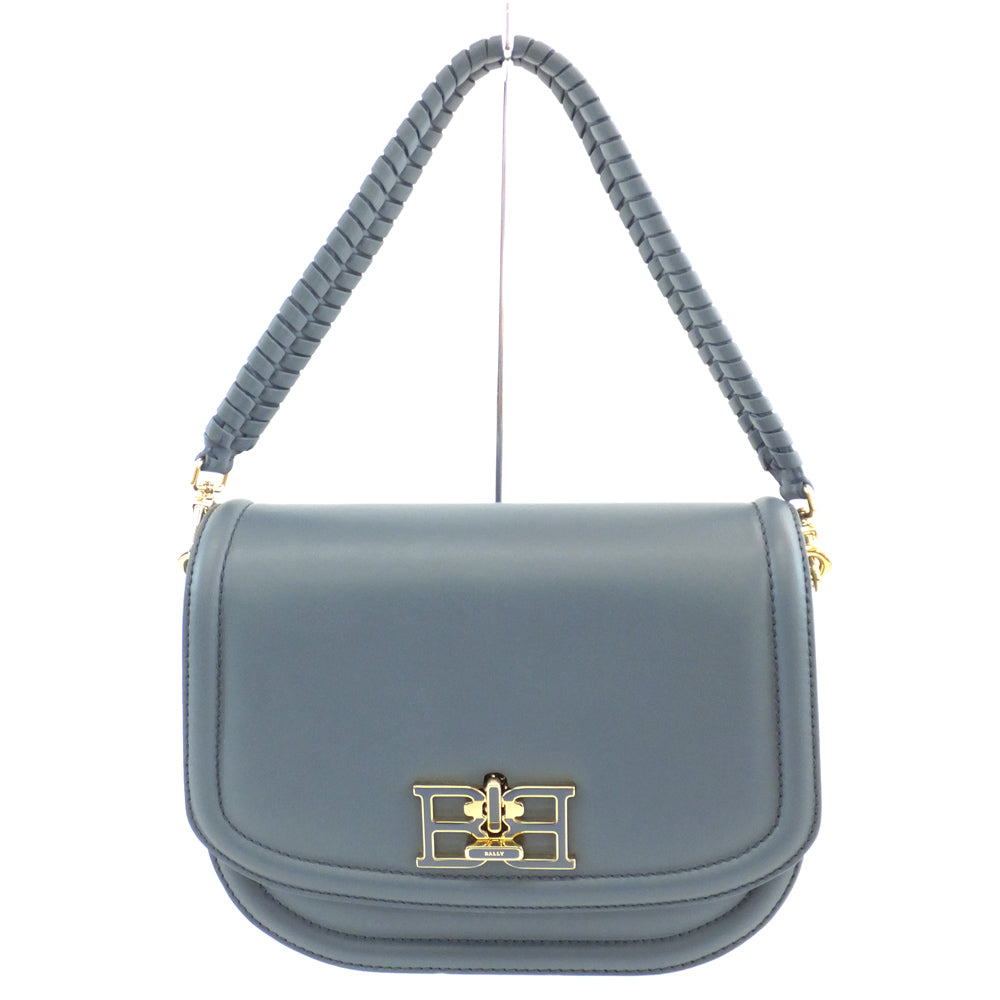 BALLY Barry BECKIE.EH B-CHAIN 2WAY Shoulder Bag Blue G  Leather Top Handle Shoulder Turnlock Cross Body Bag