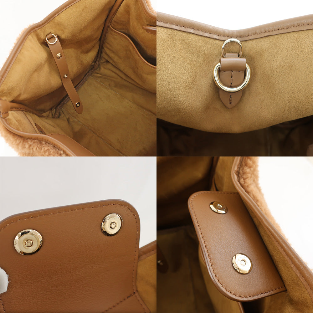 【Maximum $30000 Coupon 6/1 000~】 【Mex MARA】 Macsmara Marin Teddy Bear  Bag 3WAY Handbag Shoulder Bag Cross-Body Brown Tea G  Camel  【New】 【Unused】  Quality Wood