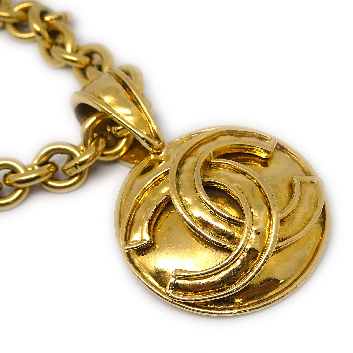 Chanel Gold Chain Pendant Necklace 94P