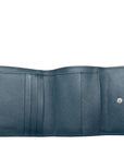 Prada Triangle Logo  Saffiano Two Fold Wallet M53A Blue Leather  Prada  Saffiano Ginsio