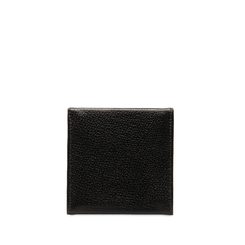 Burberry Nova Check Coin Case Black Beige Leather Canvas