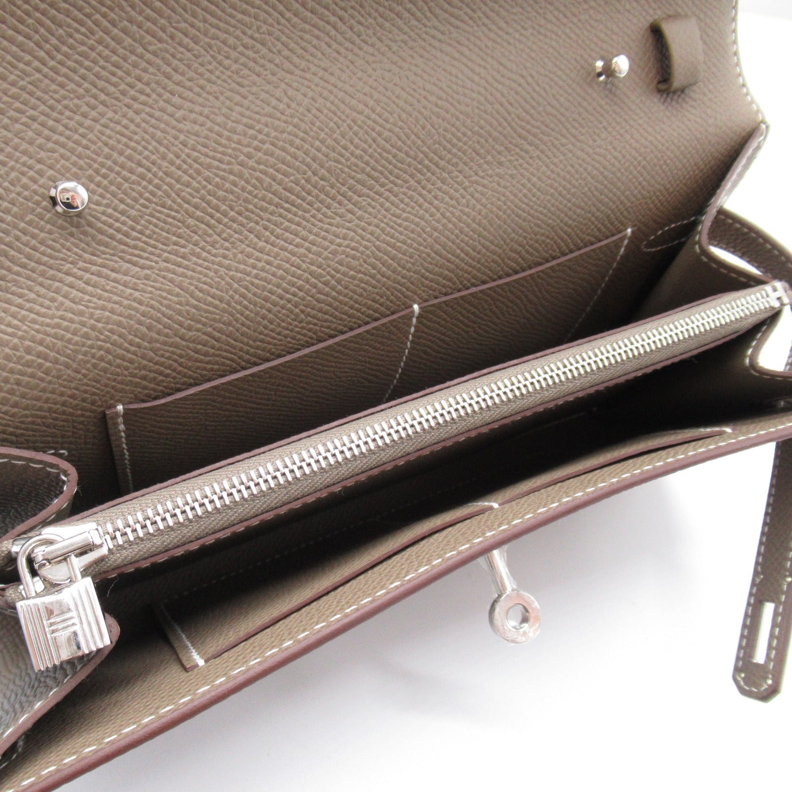 Hermes Hermes Kelly Classic Tougho Etoupe Shoulder Bag Shoulder Bag Leather Vopson  Grey 080253CK
