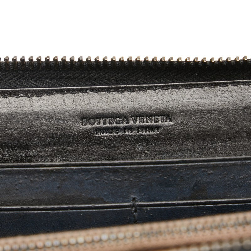 BOTTEGAVENETA INTRACT ROUND  Long Wallet Black Leather  BOTTEGAVENETA