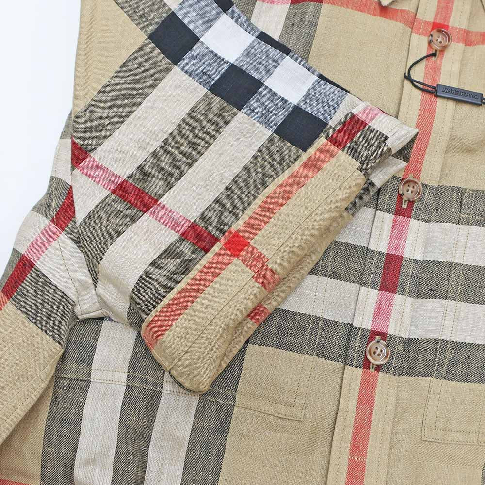 Burberry   8051073 Check Beige Size S 100% Summer  Apparel Mens Clothes