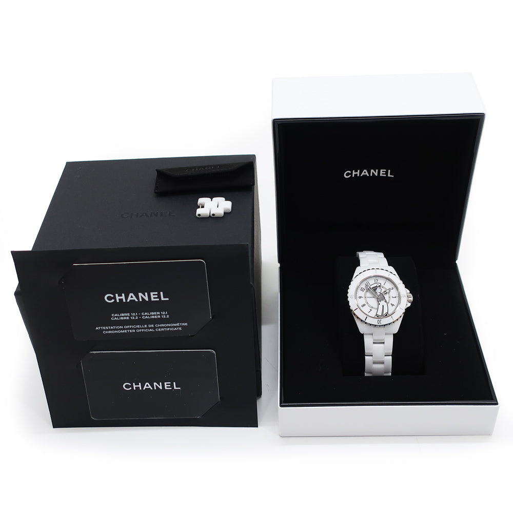 Chanel Mademoiselle J12 Raffause 38mm H7481 White Ceramic Automatic Volume Unisex