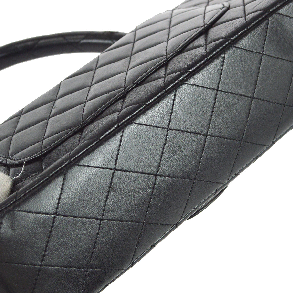 Chanel 1994 Classic Single Flap Medium Handbag Black Lambskin