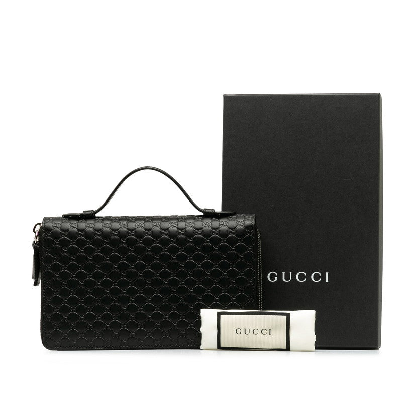 Gucci Microgaming Organizer Long Wallet Travel Case 449246 Black Leather  Gucci