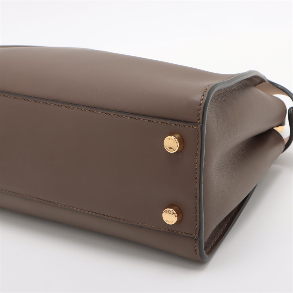 Fendi Peekaboo Essential Leather 2WAY Handbag Brown 8BN302