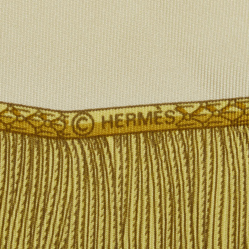 Hermes Carré 90 e et Cavalerie Serving Bag SCalf Ivory Multicolor Silk  Hermes