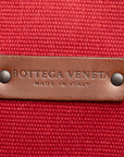 BOTTEGAVENETA Chain toast bag handbag red brown canvas leather ladies BOTTEGAVENETA