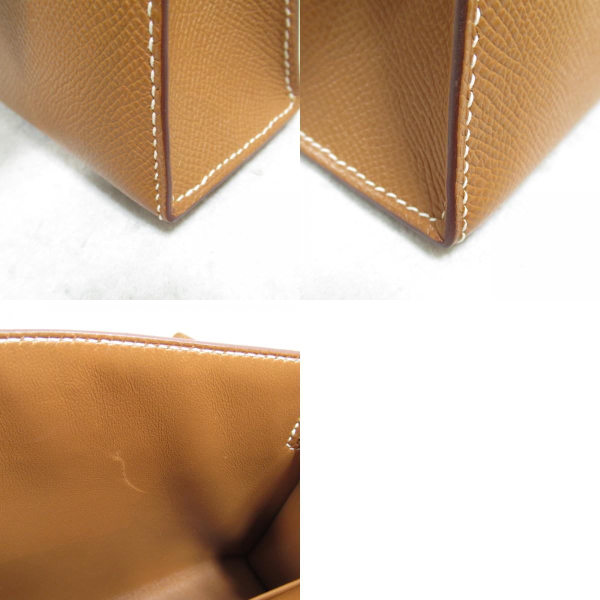 Hermes Mini 2 Handbag   Handbag Leather Epsom  Brown 071302CC