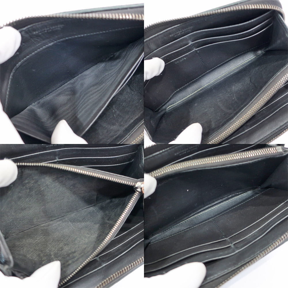 BOTTEGA VENETA 114076-V001N Intrecciato Long Wallet Black Leather Wallet  etc