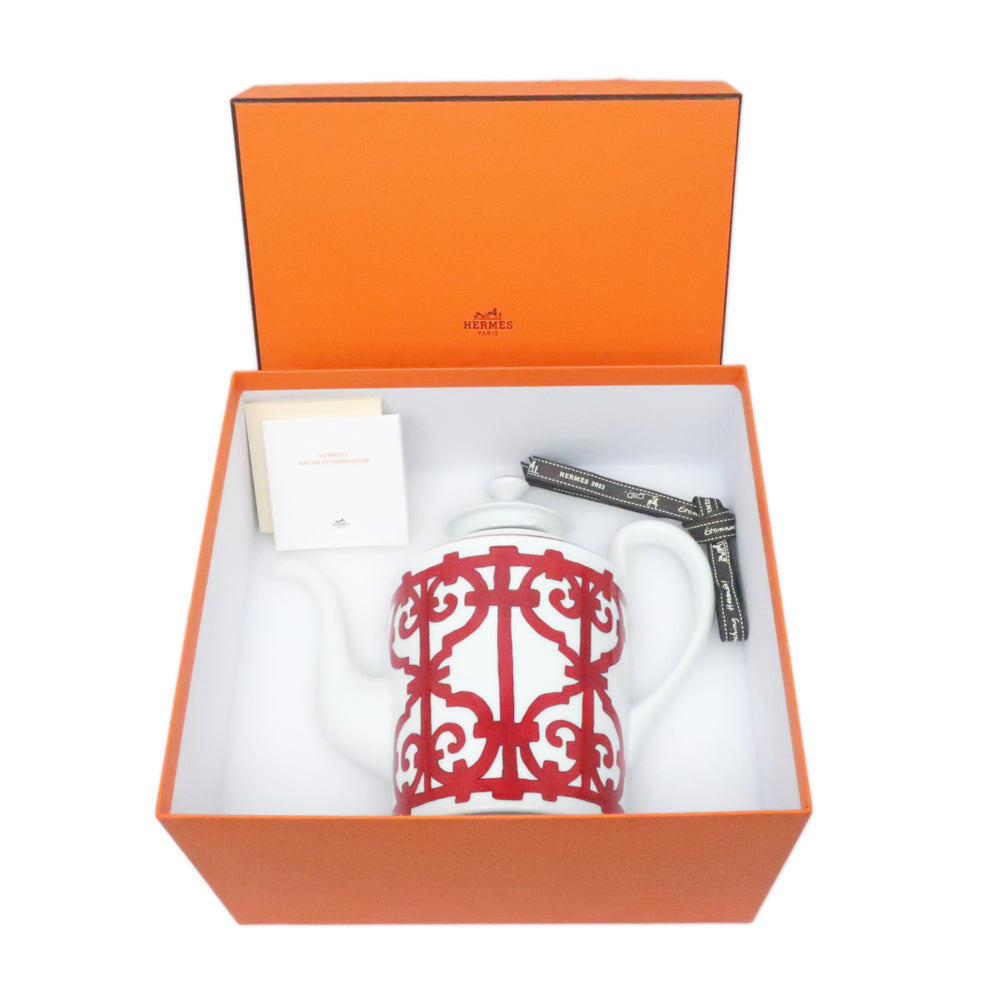 Hermes Tippot Gadarkivir 1500ml White Red Ceramic Small Other Unused  White Red Ceramic