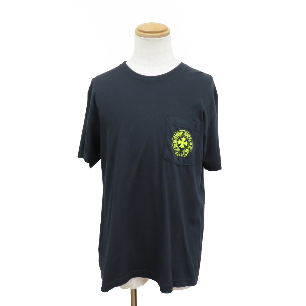 CHROME HEARTS  Black Neon Yellow L-Size Logo Print Apparel  Clothes Fashion Mens