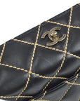 Chanel 2000-2001 Wild Stitch Chain Handbag Black Calfskin