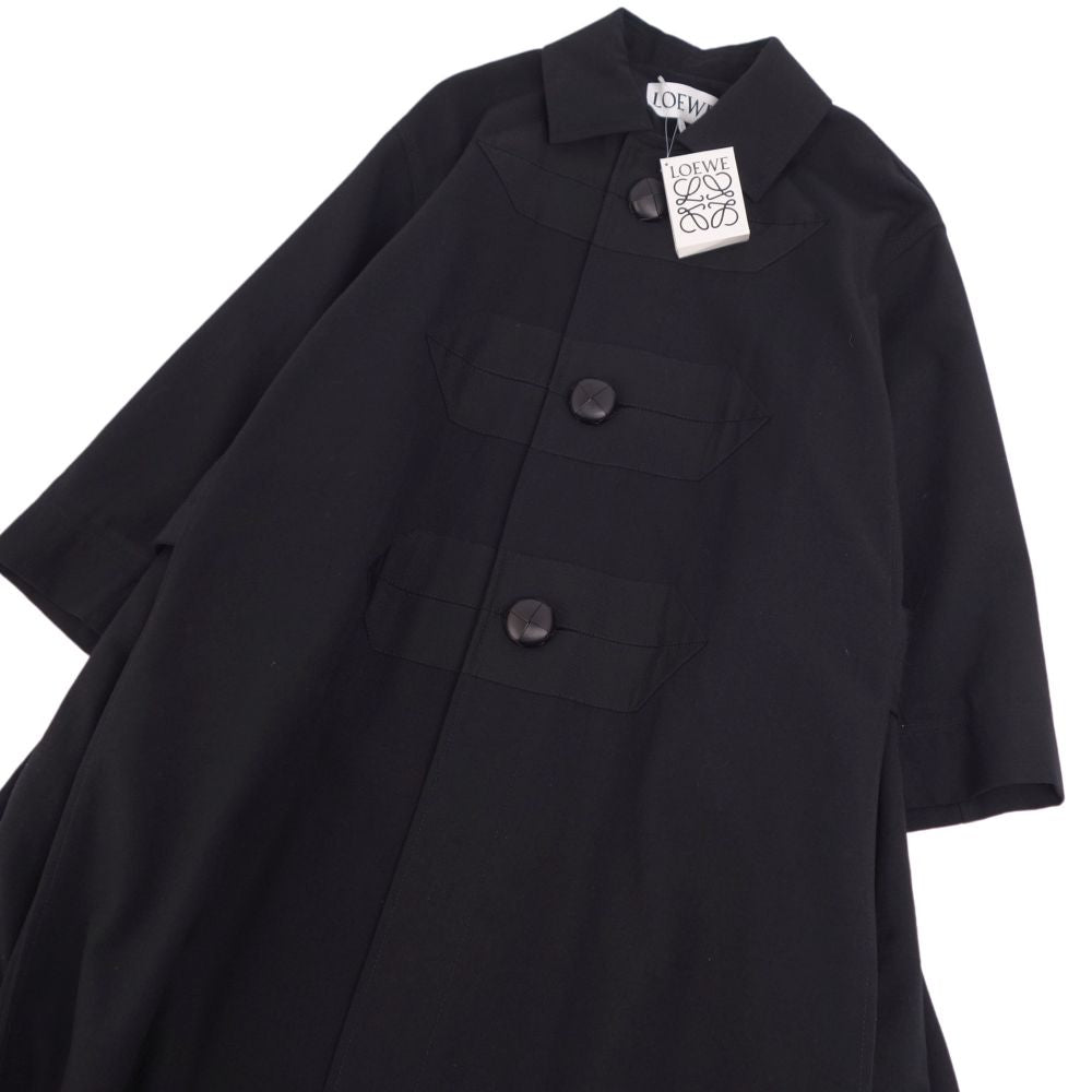 Loewe coat longcoat wool over-size outer ladies M black sic