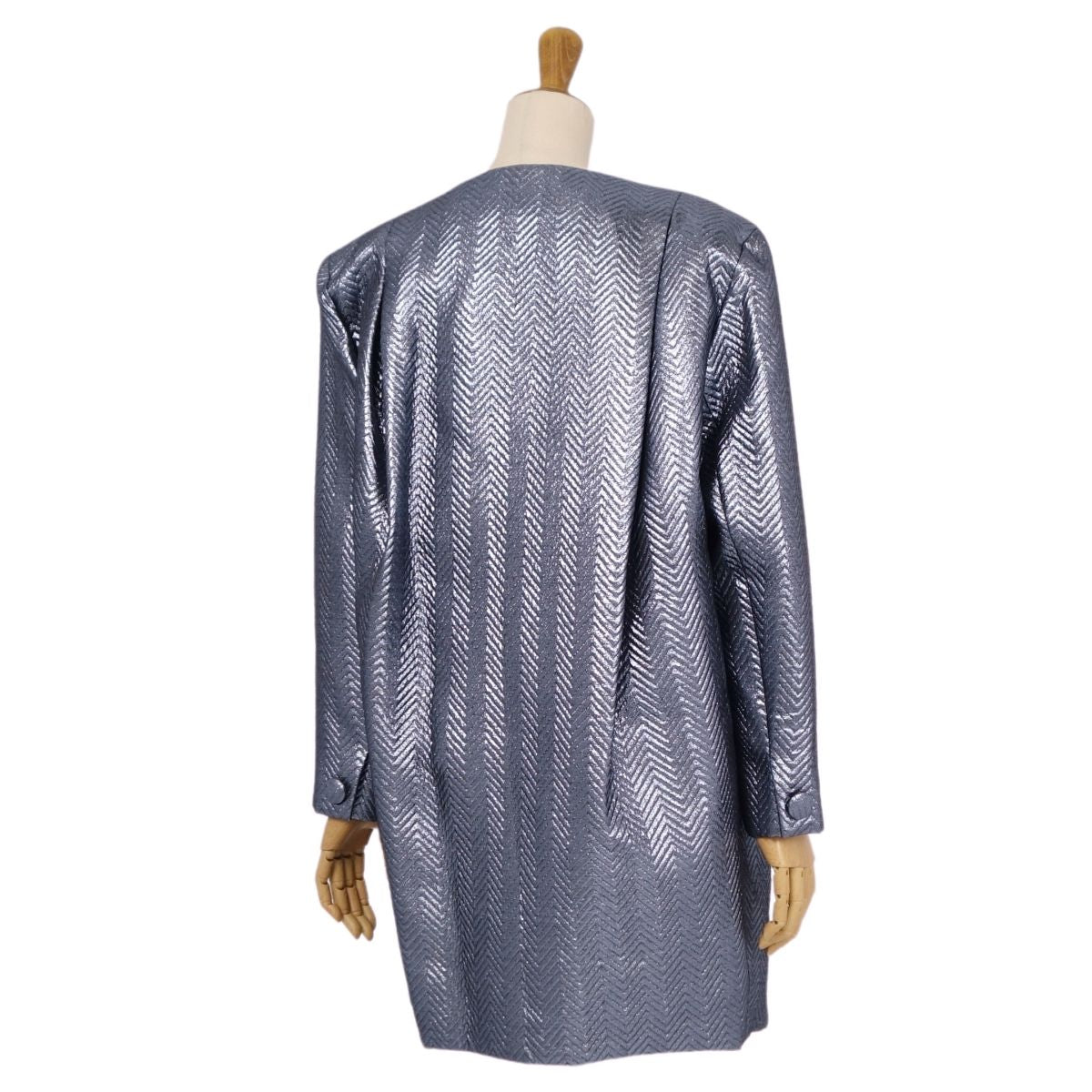 Vintage Christian Dior Jacket Ladies Size 9 (M equivalent) Metallic Turquoise Blue