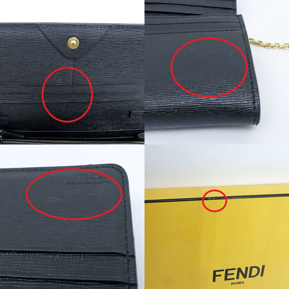 Fendi Chain Wallet Black White Red G Wallet 8M0365 Monster