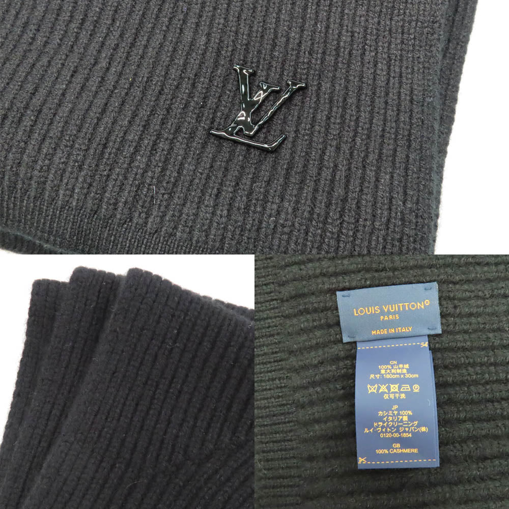 Louis Vuitton Esharp LV M77968 Stall Maffler Cashmere Small Black Ribbon Simple Small