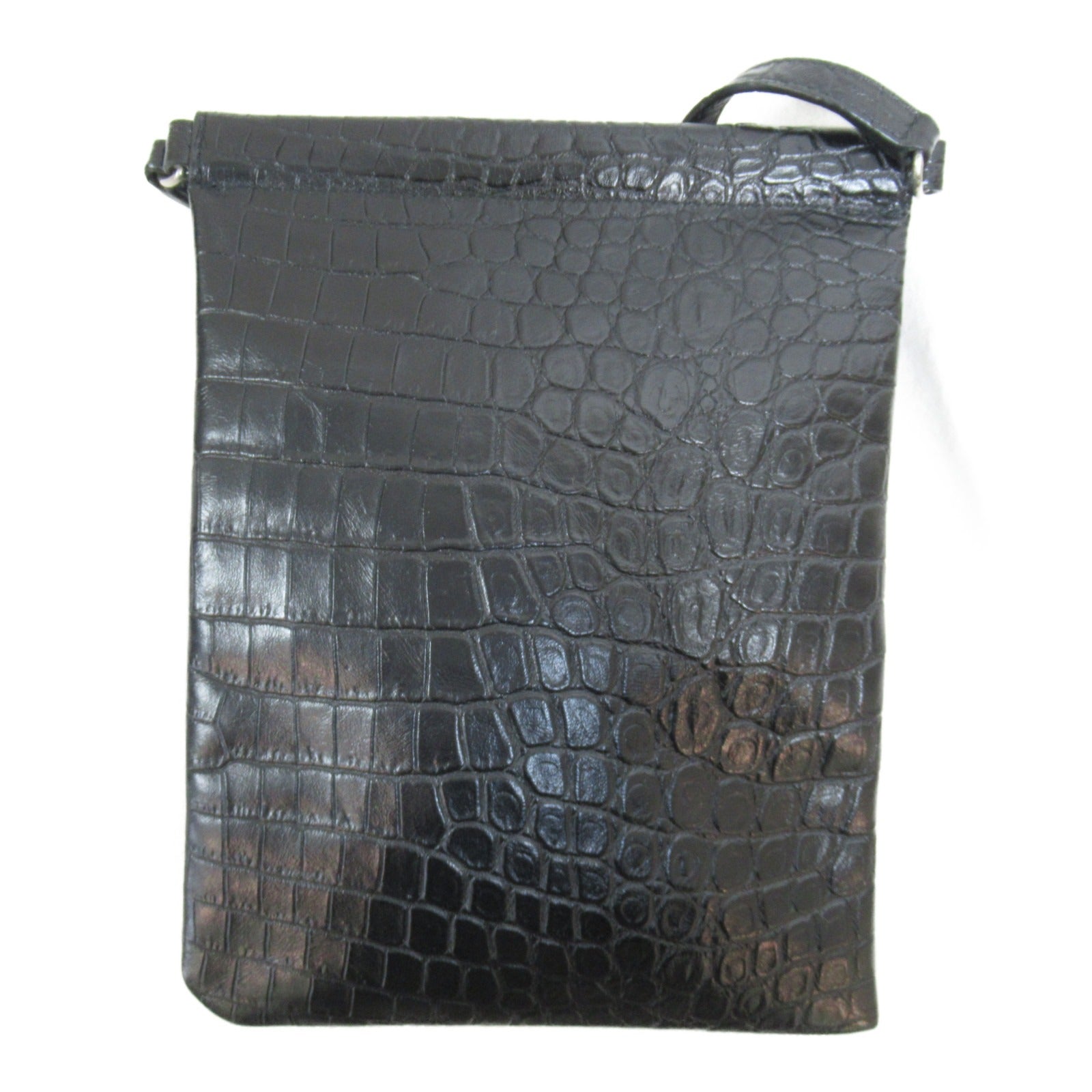 Saint Laurent Shoulder Bag Shoulder Bag Leather Crocodile  Black