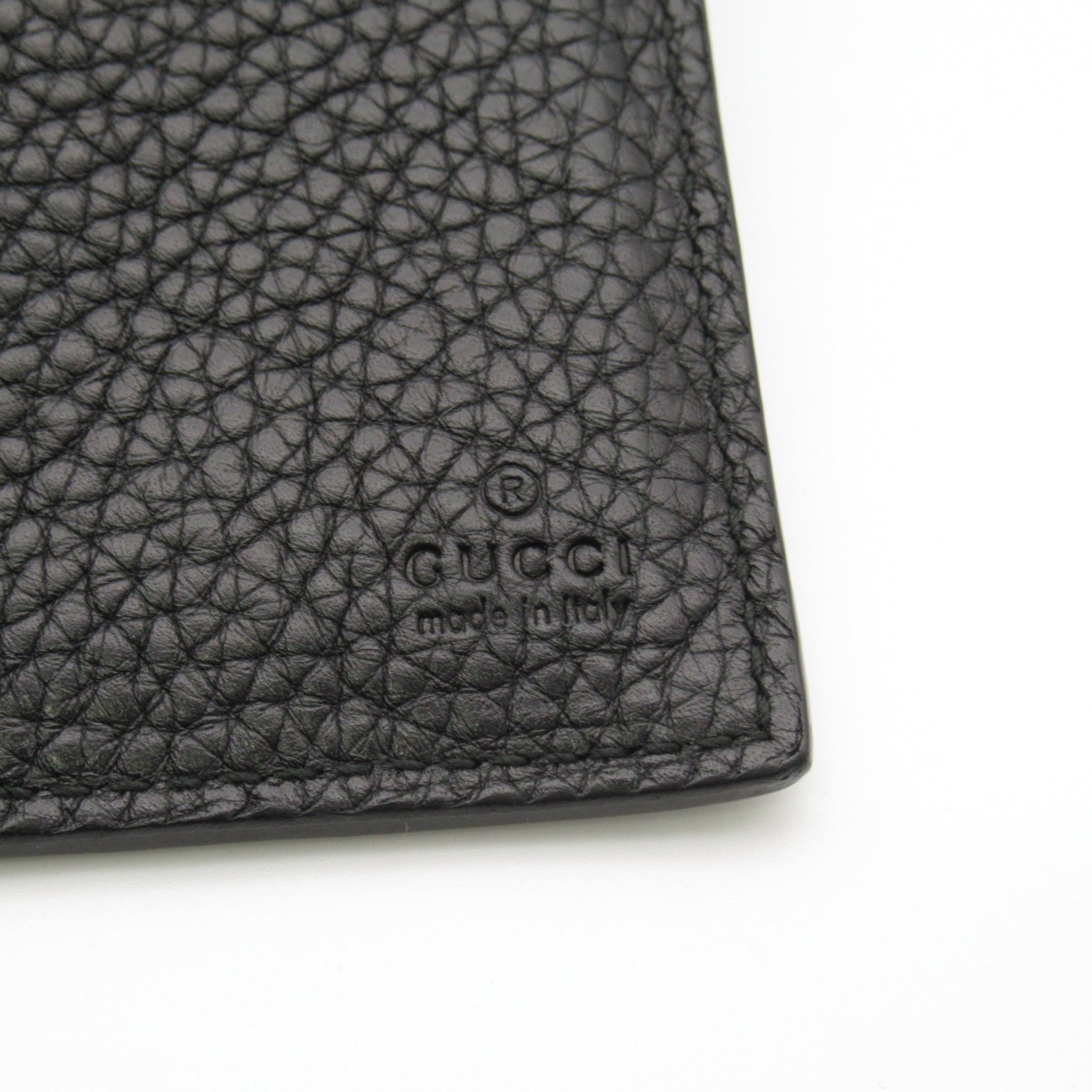 Gucci Double Fable Wallet Double Foldable Wallet Leather  Black 481727