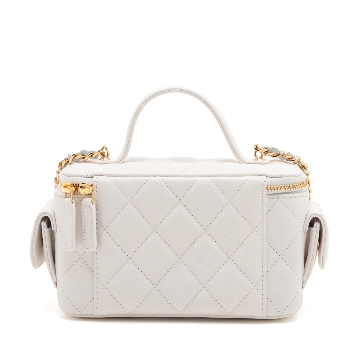 Chanel Matrasse Caviar S Chain Shoulder Bag Vanity White G